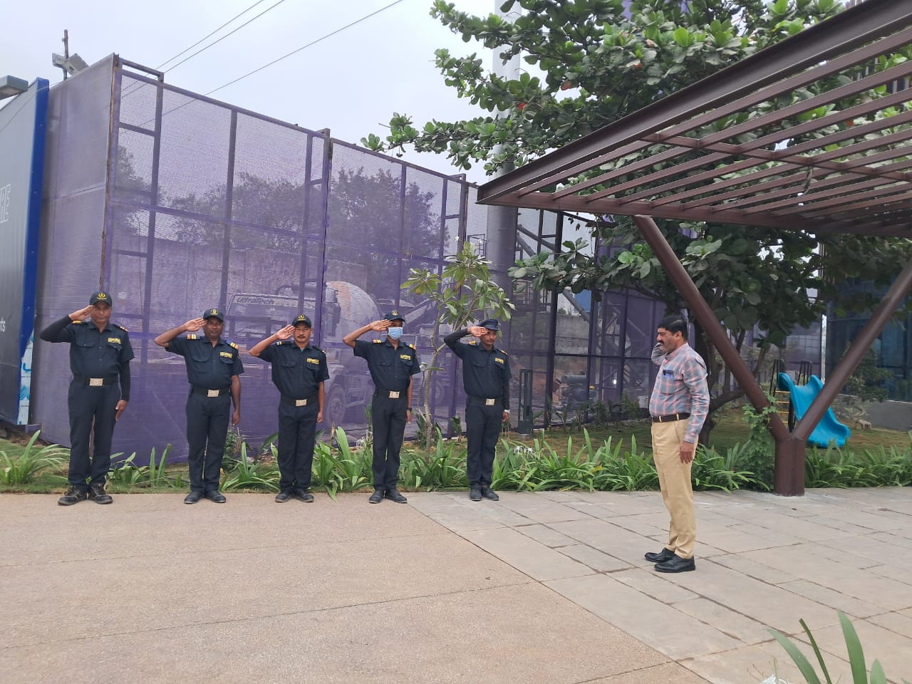 Vaid Security guards saluting on site